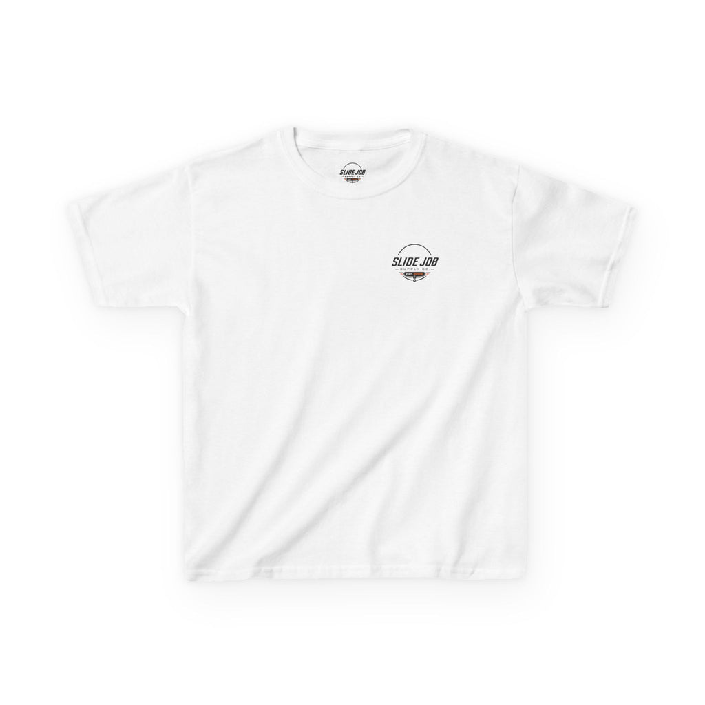 Slide Job Supply Co. Skull Logo Kids Racing T Shirt