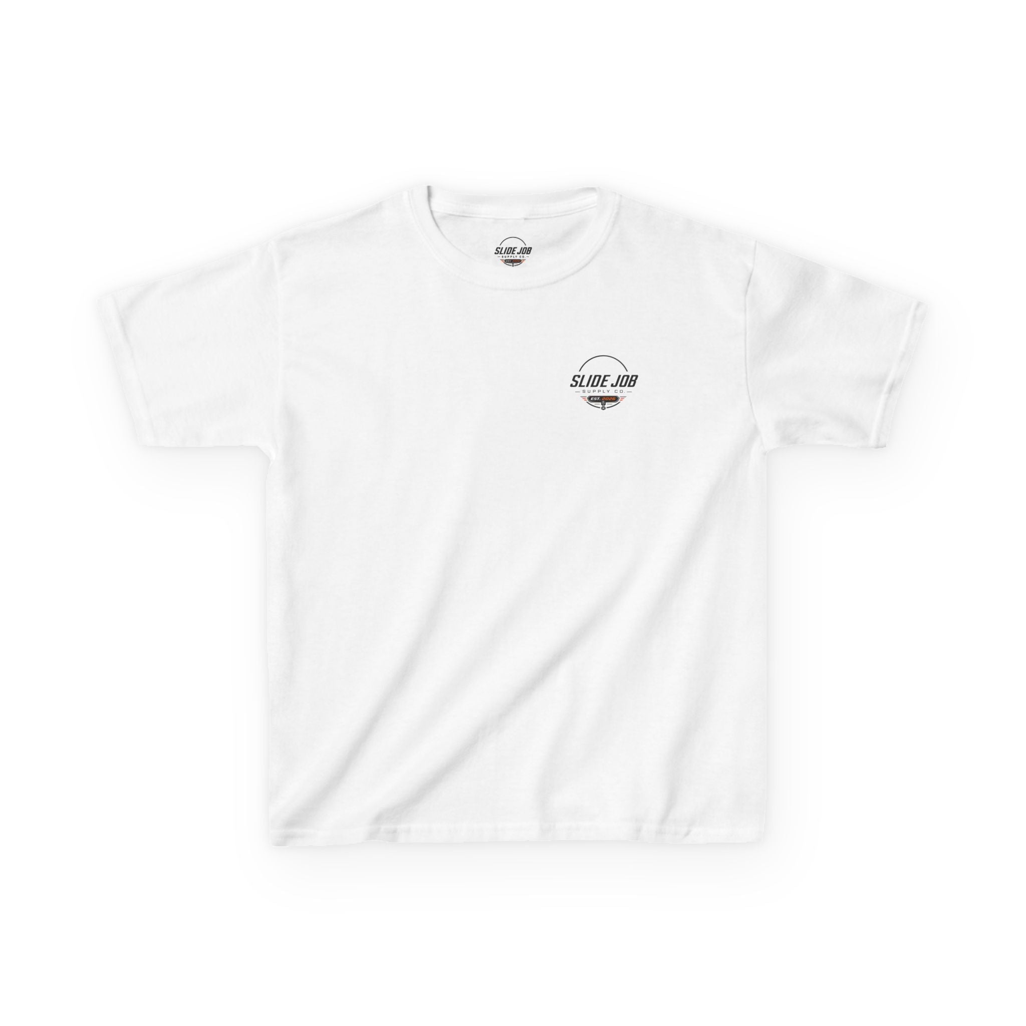 Slide Job Supply Co. Skull Logo Kids Racing T Shirt
