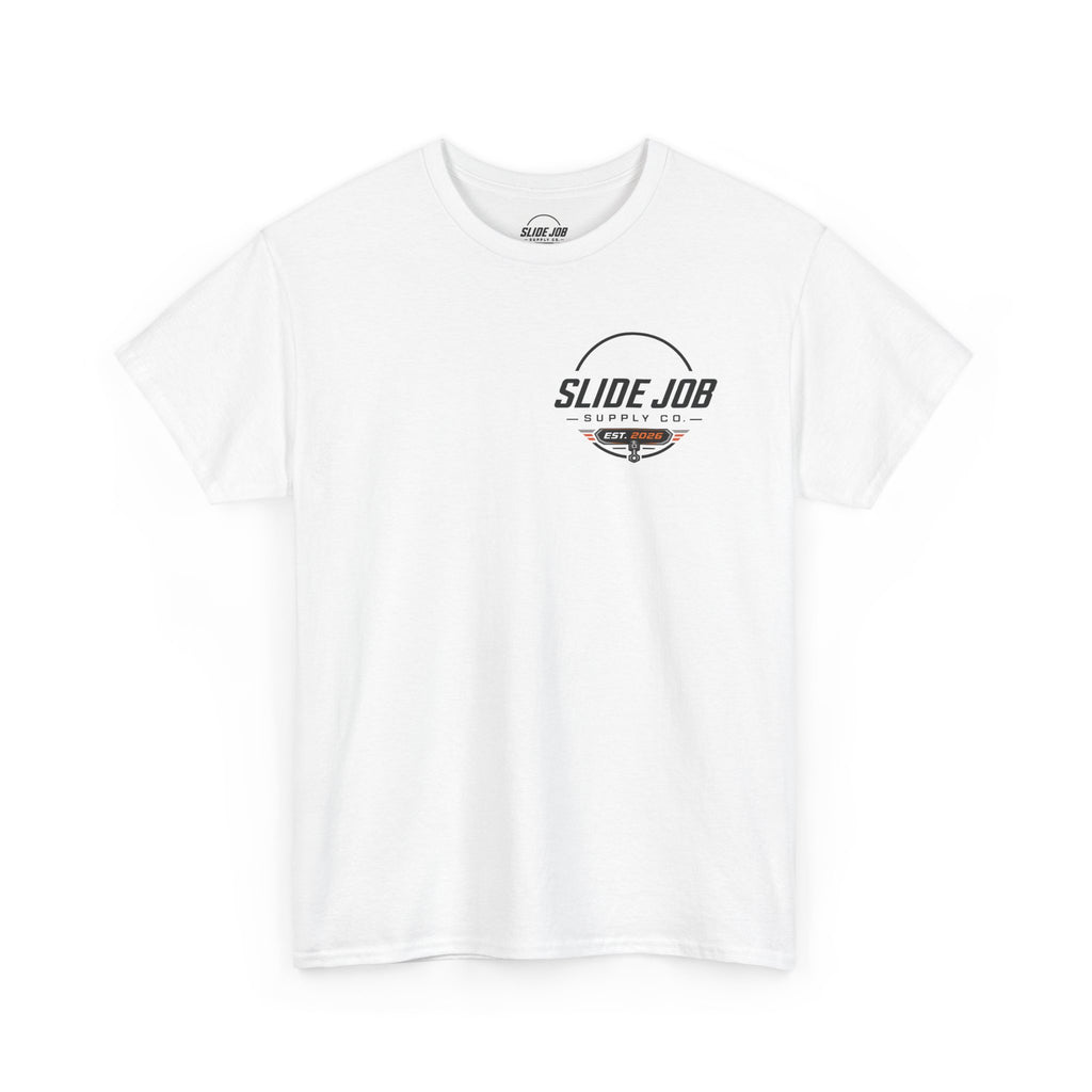 Slide Job Supply Co. Skull Tee Dirt Track Racing Shirt |  Racing Tee Shirt