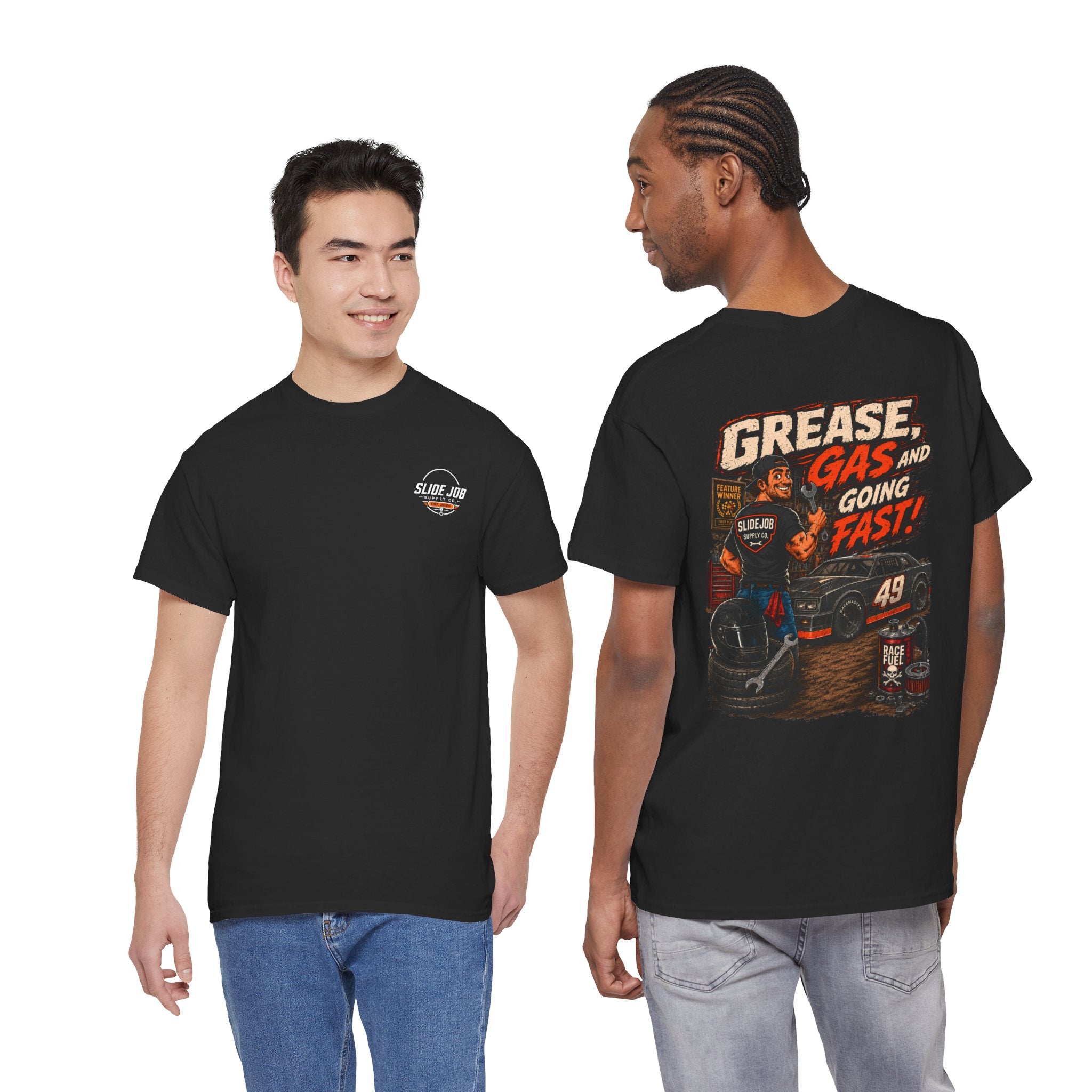 Grease, Gas and Going Fast! Dirt Track Racing T Shirt